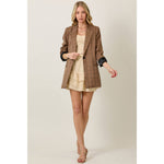 Fall Light Weight Plaid Blazer: Brown