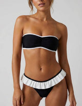 Trendy Strapless Bandeau Bikini 2 Piece Swimwear