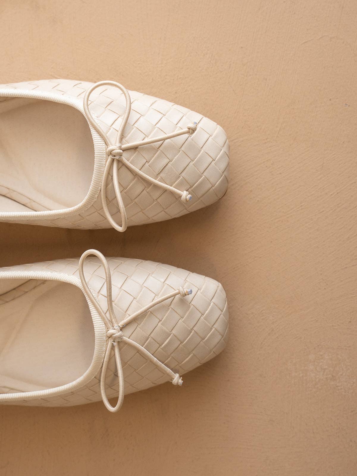The Logan | Beige Woven Ballet Flat
