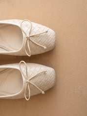 The Logan | Beige Woven Ballet Flat