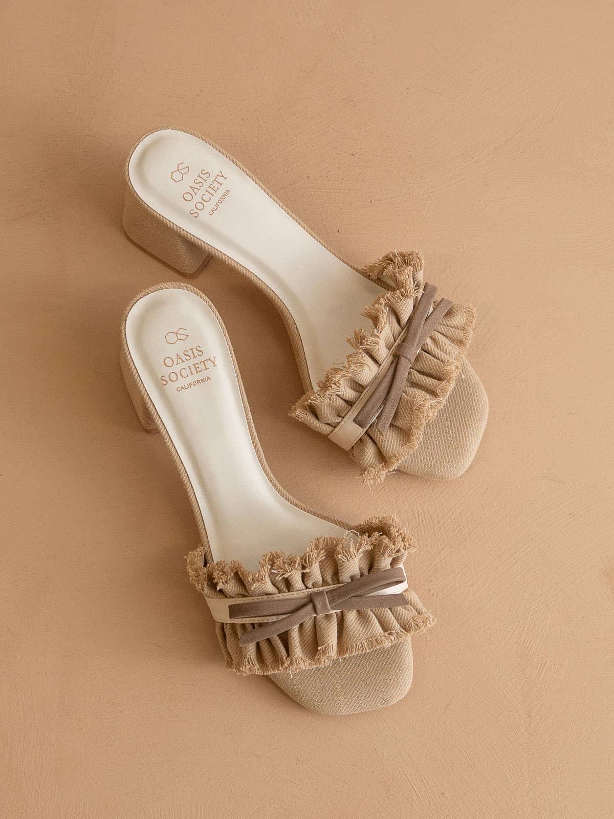 Romantic Low Heel Sandal: KHAKI