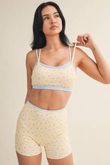 Ditsy Print Double Layered Sports Bra