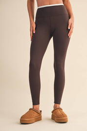 Contrast Binding Legging-PINK