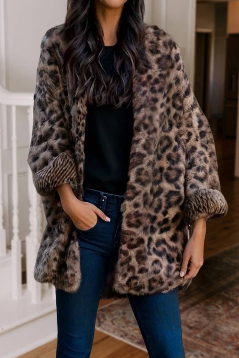 Wild Leopard Open Front Cardigan