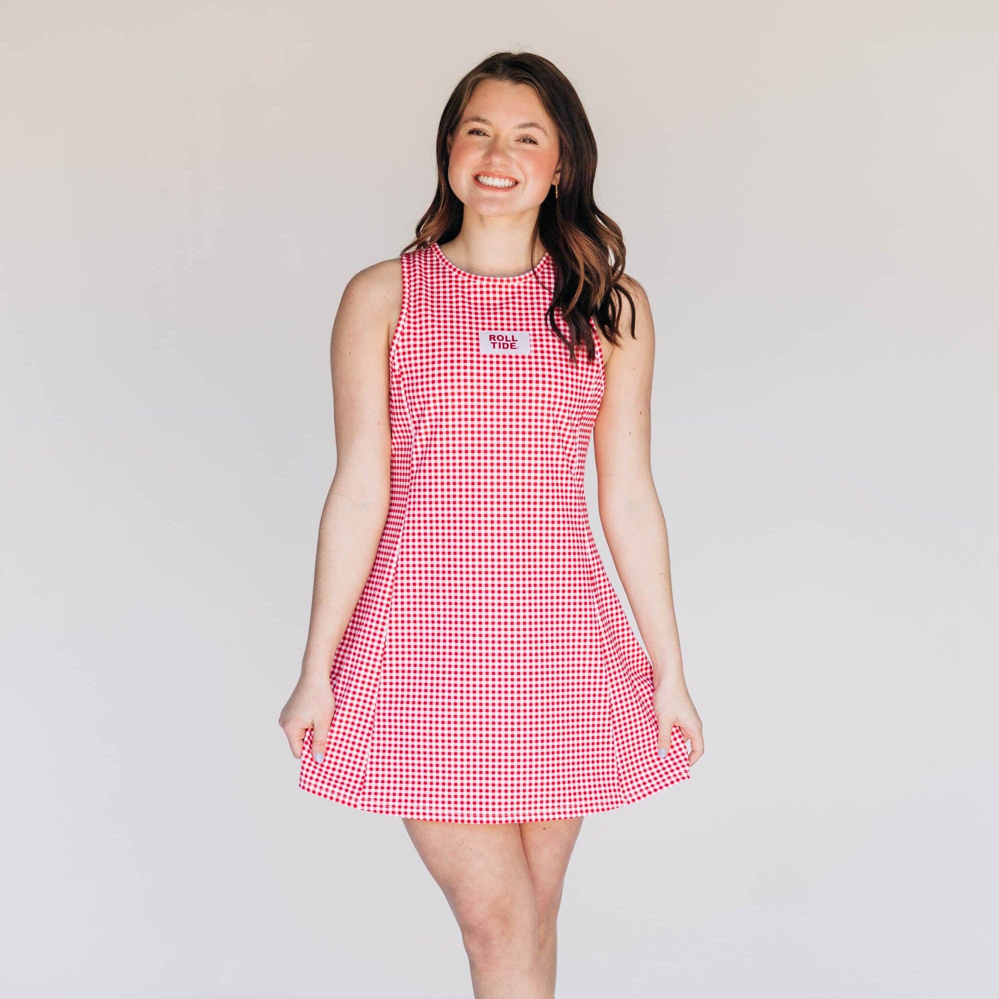 The Grace Gingham Dress Roll Tide Woven Label