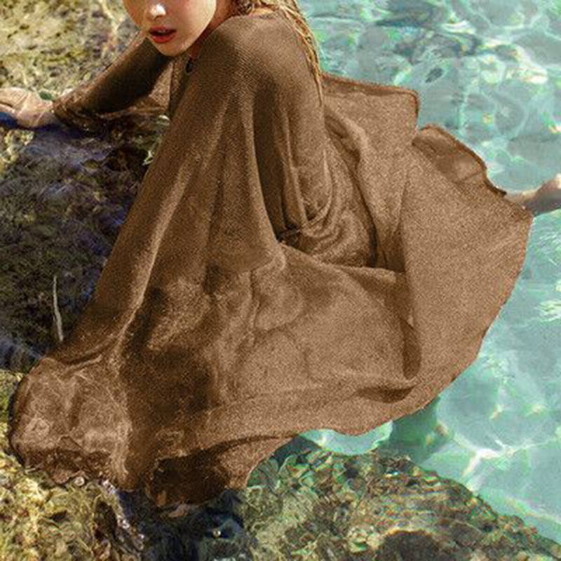 Rose Gold Sparkle Sheer Kimono Beach Bikini CovervUp Robe