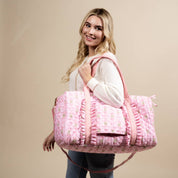 On-the-Go Quilted Weekender Bag–Pink