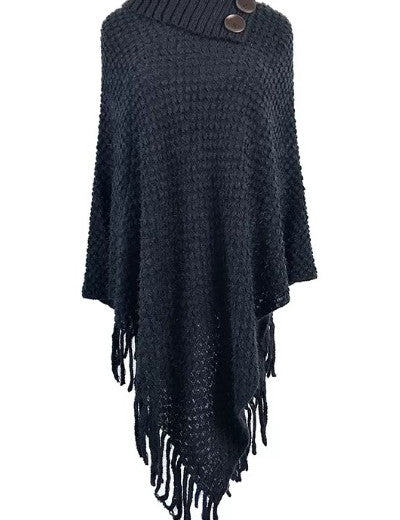 High-Neck Sweater Cape