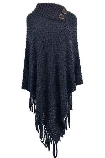 High-Neck Sweater Cape