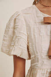 GARDEN WALK TEXTURED BOW BLOUSE