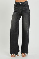 Risen Wide Leg Jeans - Black