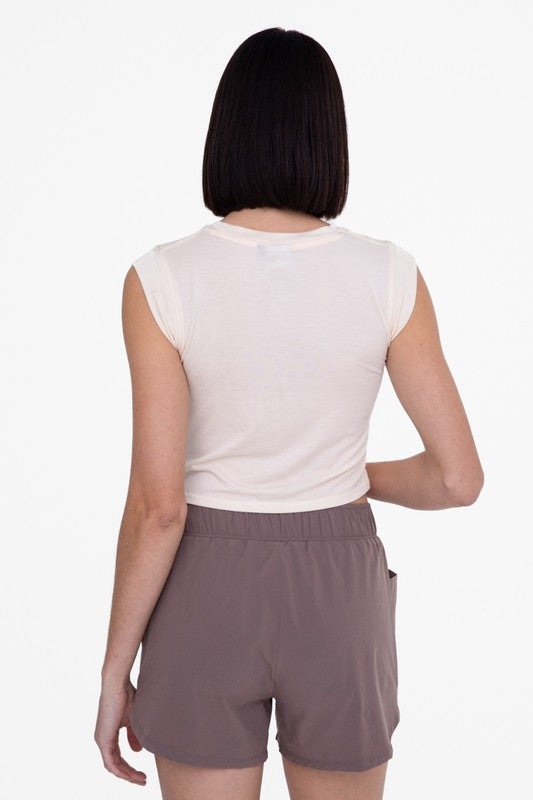 Front Overlay Sleeveless Athleisure Top - Ivory