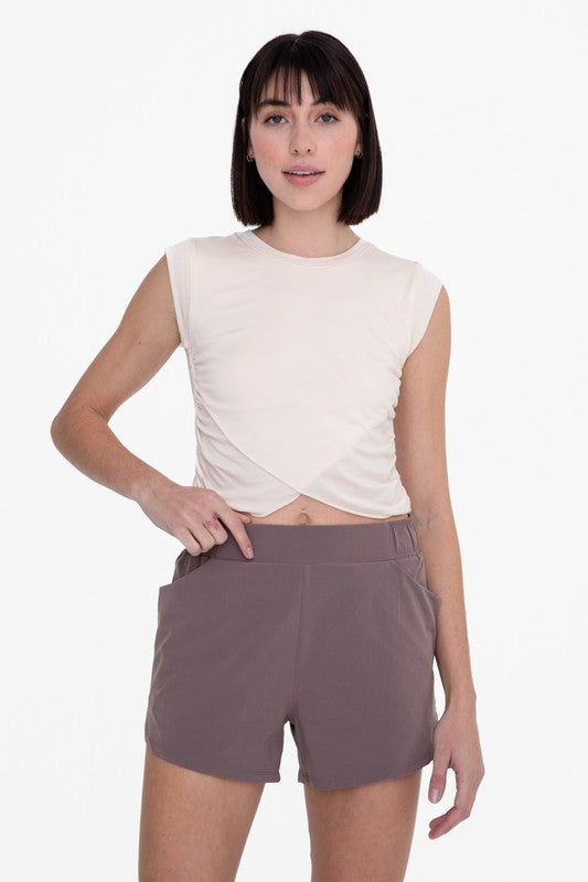 Front Overlay Sleeveless Athleisure Top - Ivory