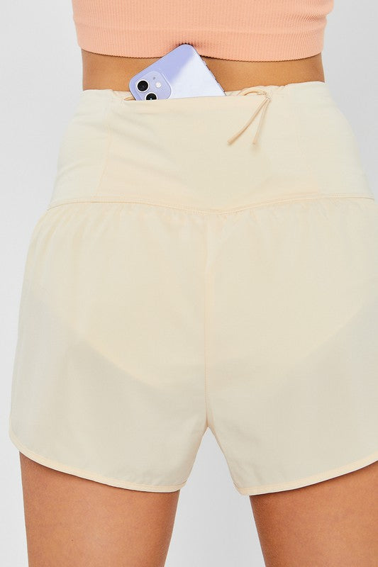 Athletic Inner Brief Back Pocket Shorts - Butter