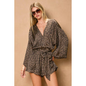 Smoke and Sand Kimono Romper: UMBER/TAUPE
