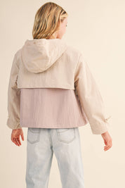 TWEEN GIRLS KIDS HOODED WINDBREAKER