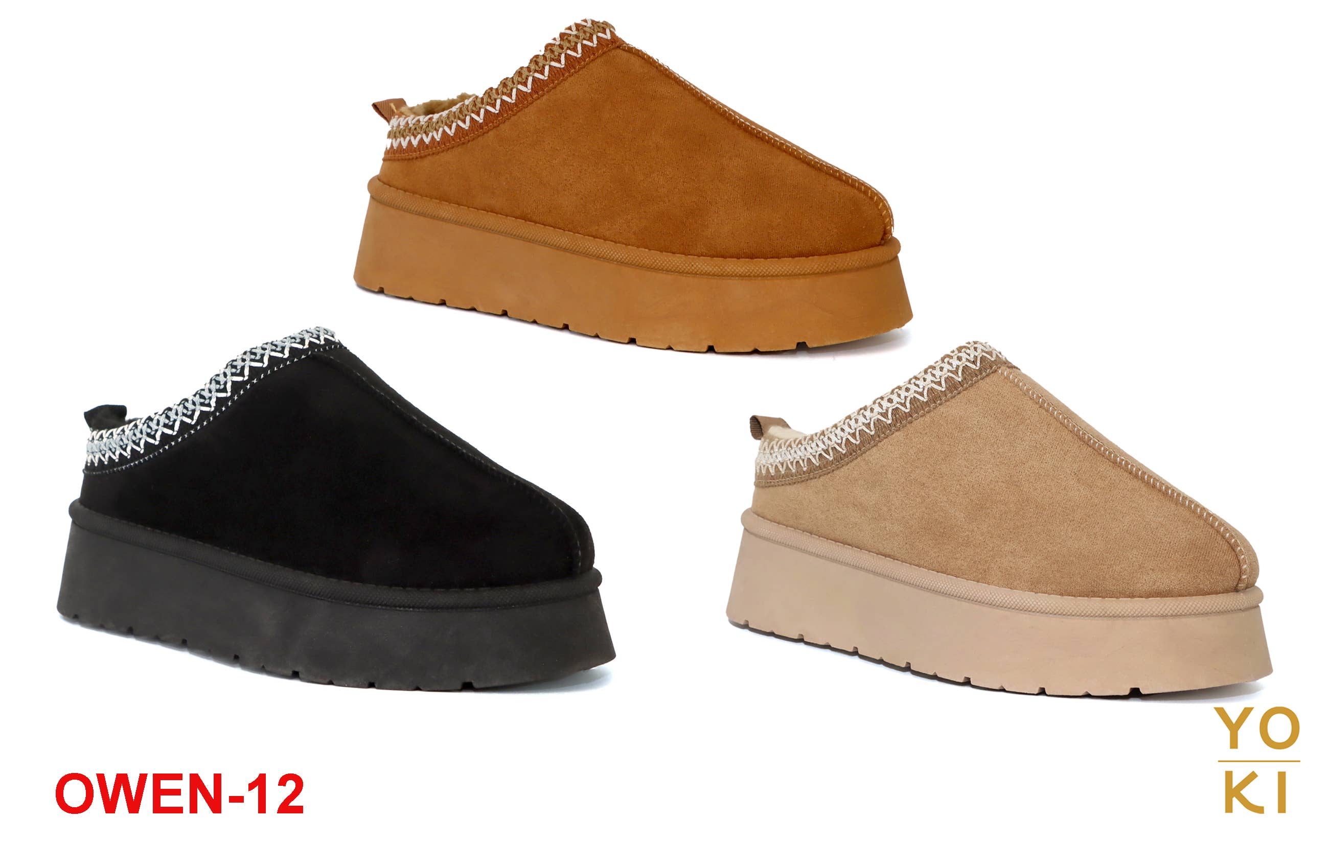 Women's Clog Fur lined Winter Mule Lounge Slippers: Beige