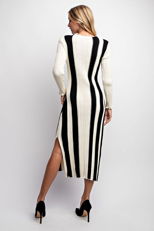 Sweater Striped Maxi Dress