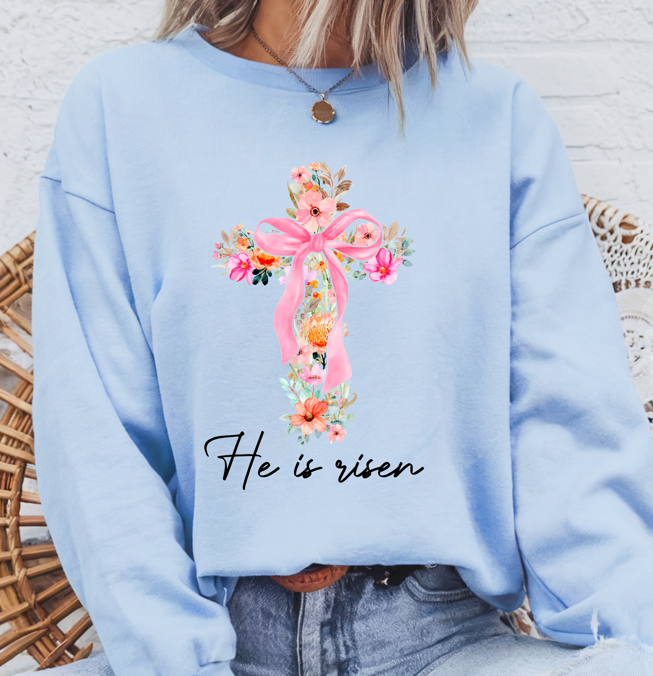 HE IS RISEN FLORAL CROSS