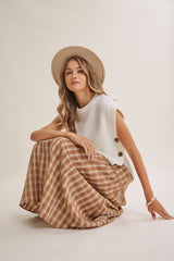 EVERYDAY LAYERING SIDE BUTTON HI-LO SWEATER VEST TOP