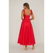 SHOULDER TIED STRAPS MAXI DRESS