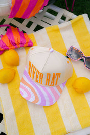 RIVER RAT TRUCKER HAT | CANVAS CAP: LAVENDER CANVAS CAP
