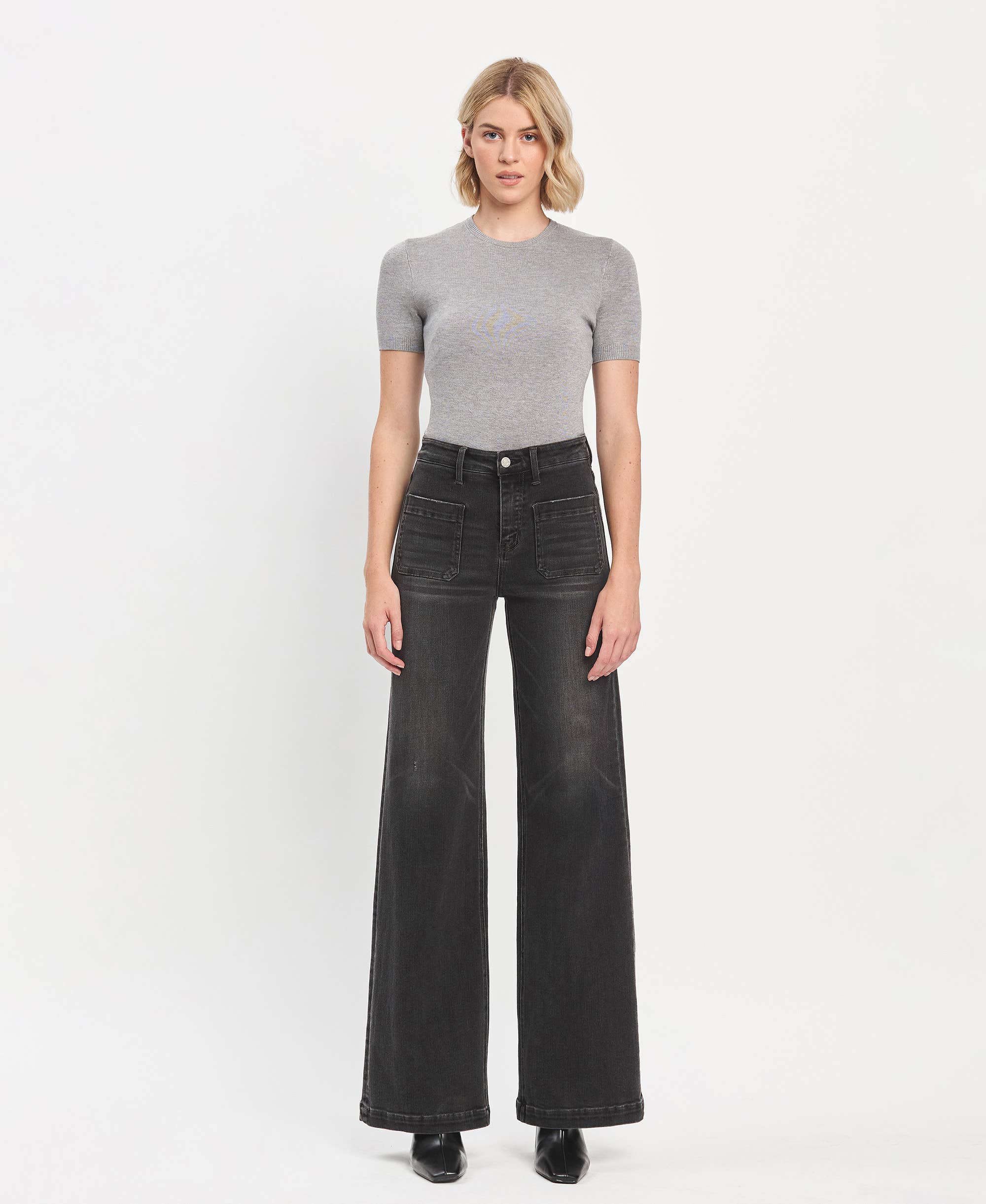 Vervet Black High Rise Trouser Jeans