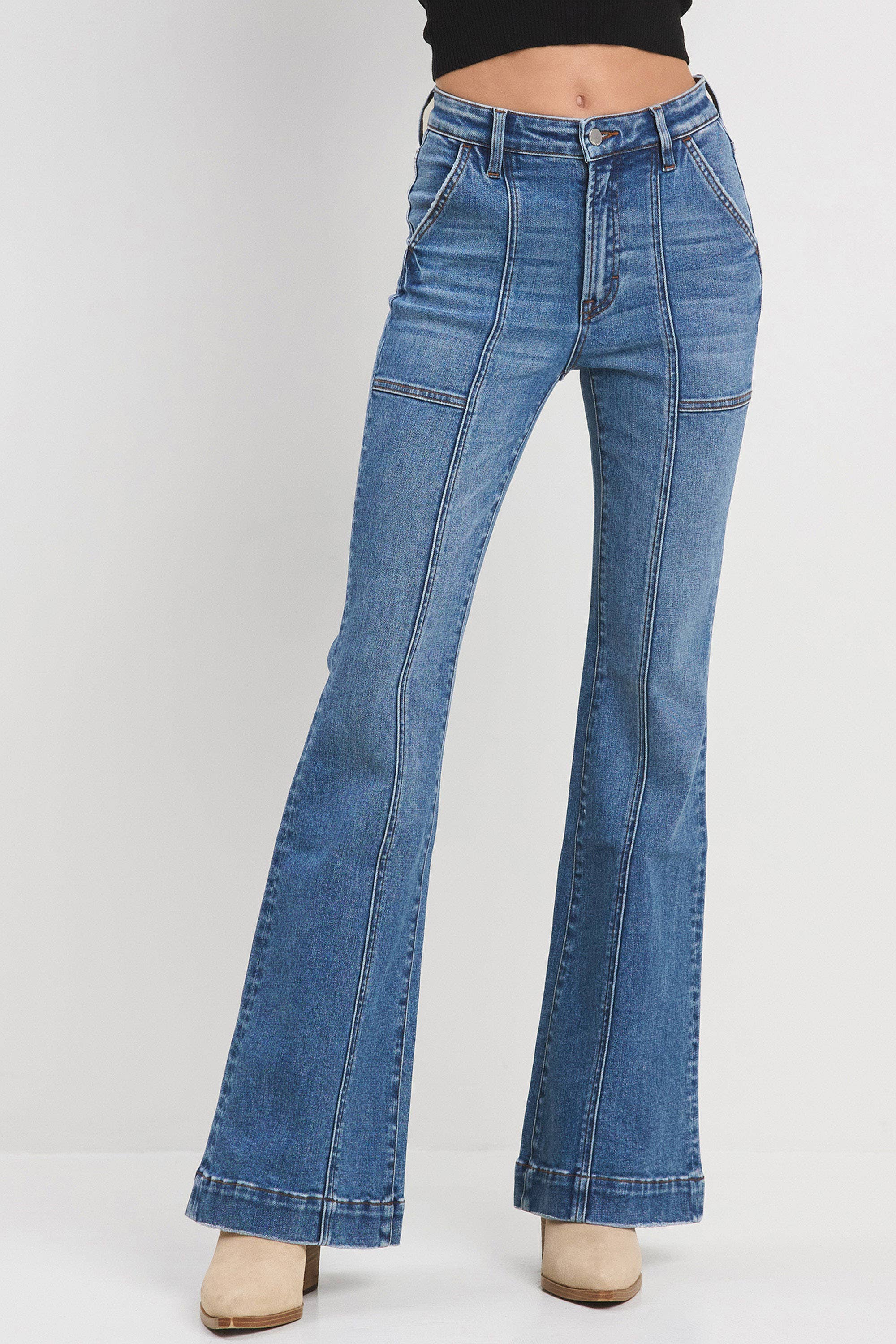 Flare Denim Jeans | Front Seam Vintage