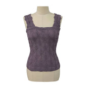 Flowers Jacquard fitted Tank Purple