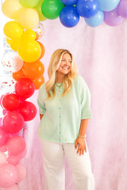 Boxy Knit Button Down Sweater Cardigan