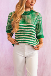 Color Block Drape Sleeve Sweater