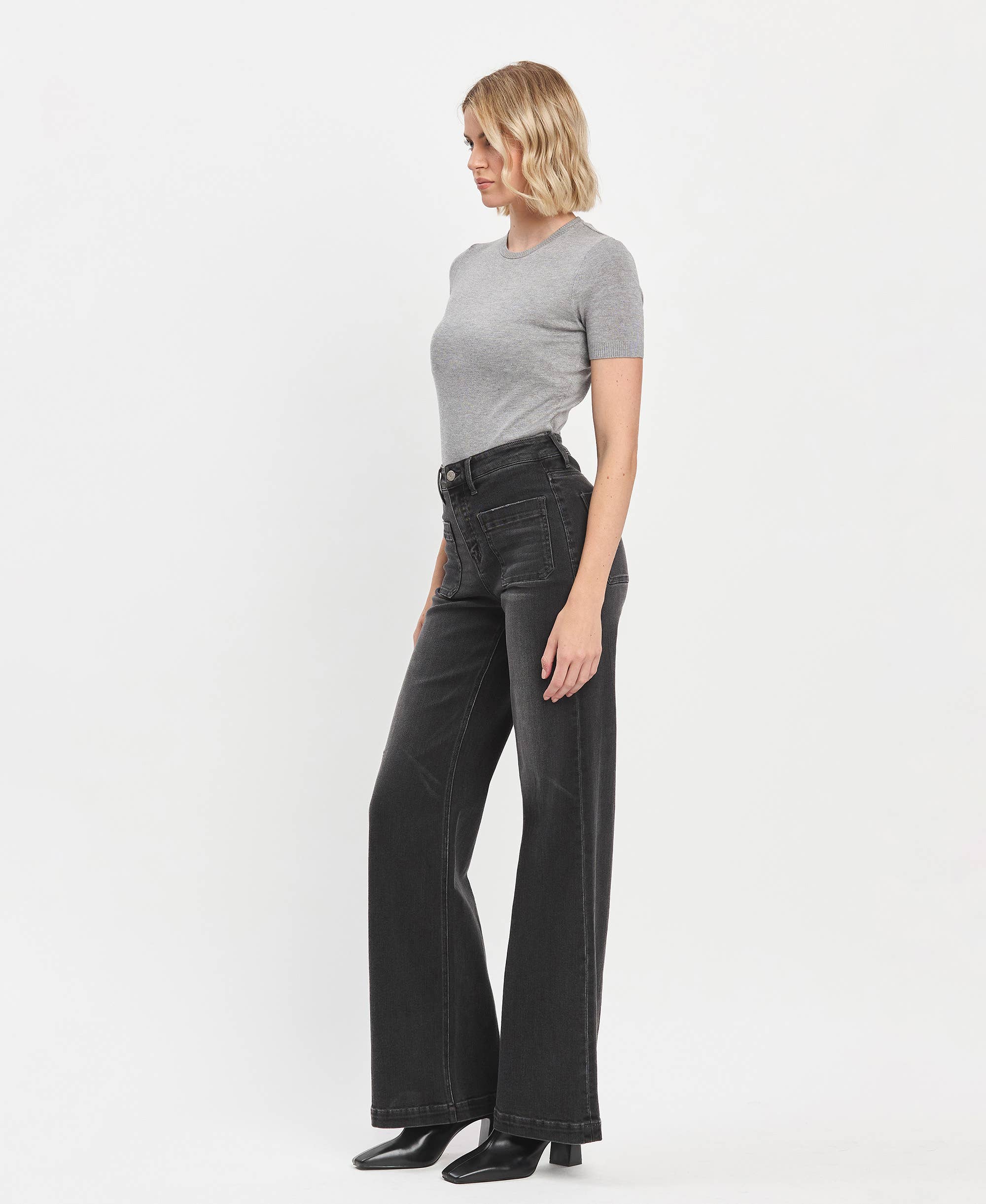 Vervet Black High Rise Trouser Jeans