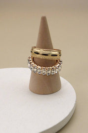 Navette Rhinestone Classic Duo Ring