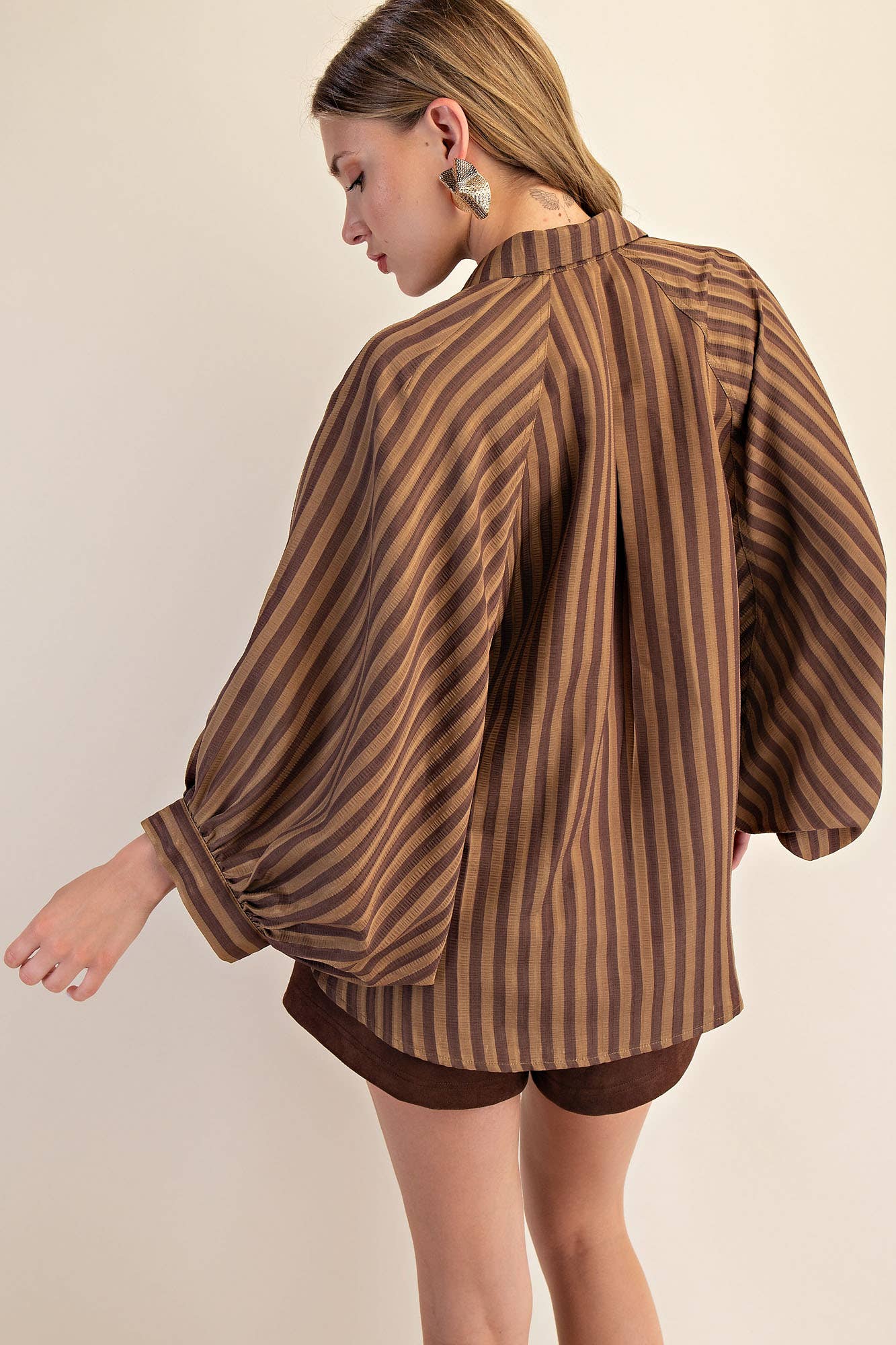 Button Front Shirt - Mocha
