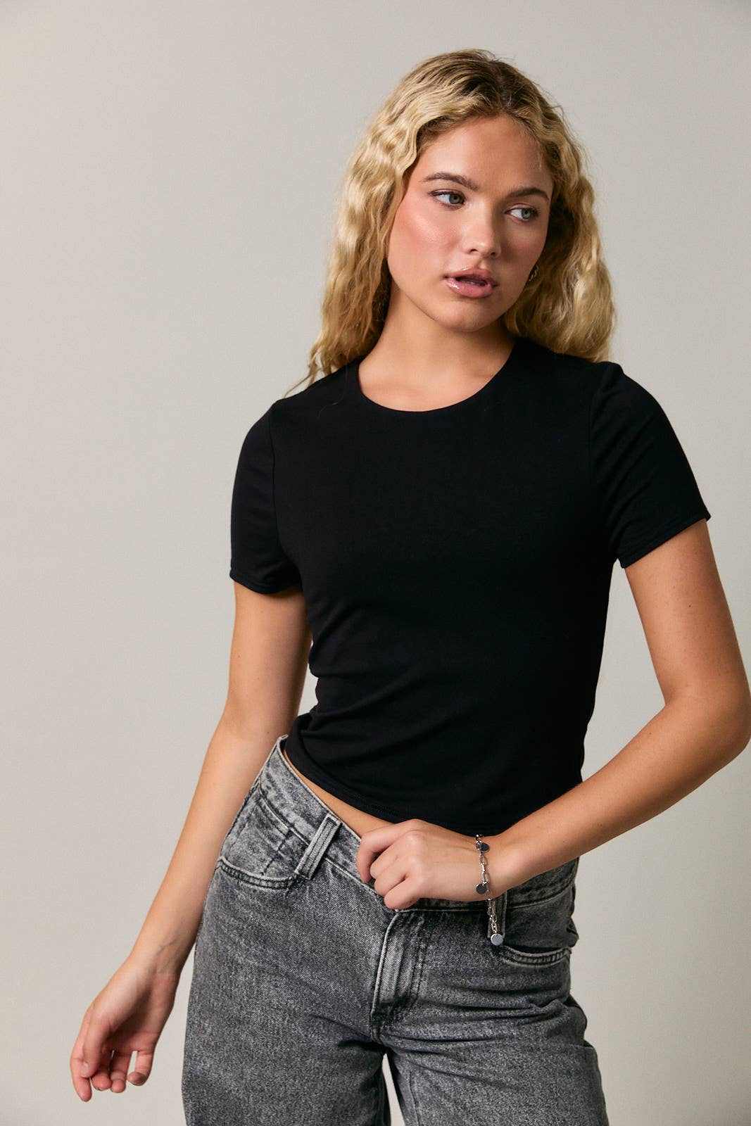 DOUBLE LINED SHORT SLEEVE BABY TEE