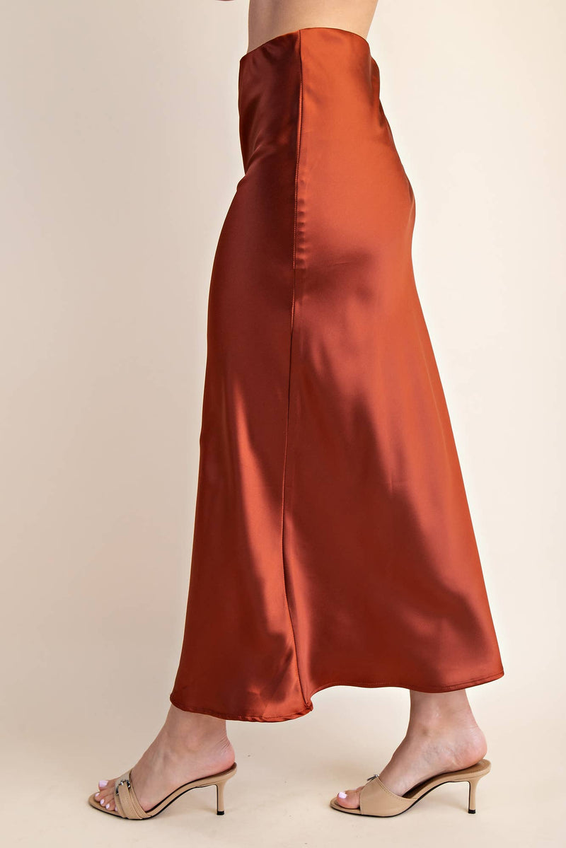 Midi Satin Skirt - Sienna