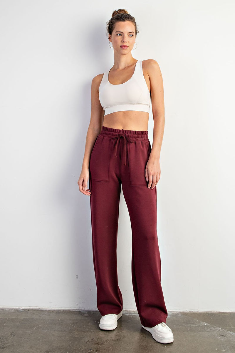 Buttery Straight Leg Lounge Pants - Wine