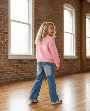 Girls Molly Pink Cable Knit Bow Fall Winter Sweater