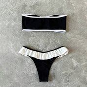 Trendy Strapless Bandeau Bikini 2 Piece Swimwear