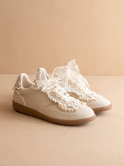 The April | Cream Lace-Trimmed Retro Sneaker