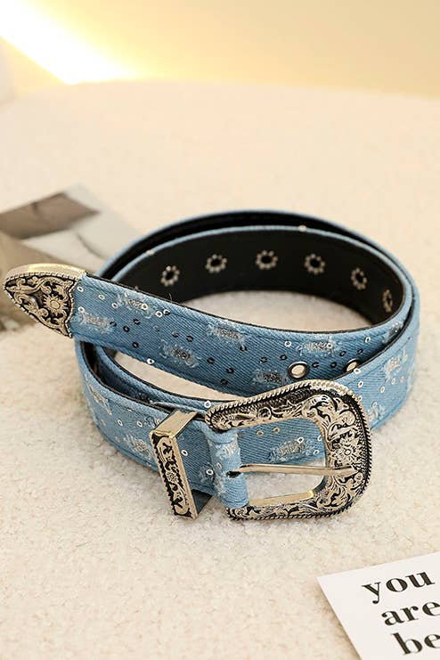 TRENDY WESTERN BOHO DENIM BELT