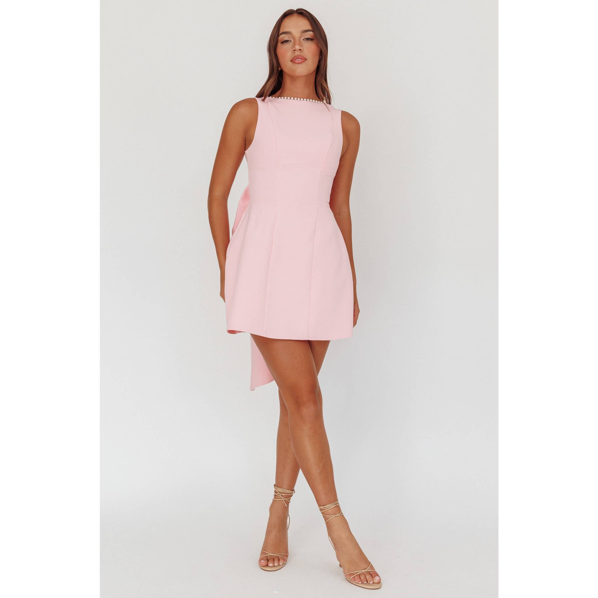 HIGH NECK ASYMMETRICAL DRESS