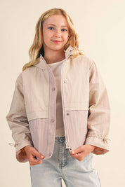 TWEEN GIRLS KIDS HOODED WINDBREAKER