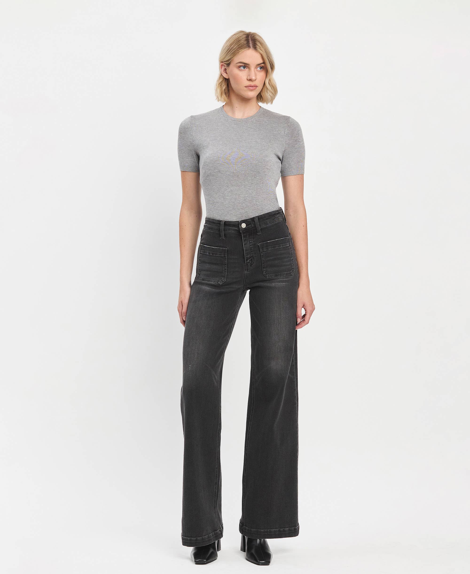 Vervet Black High Rise Trouser Jeans