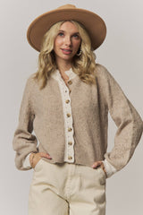 CONTRAST SCALLOP TRIM SWEATER CARDIGAN