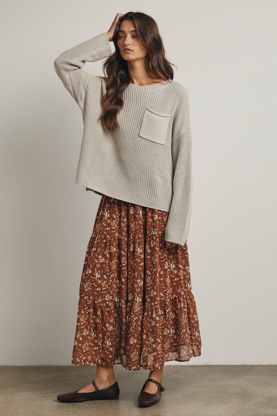 DROP SHOULDER SWEATER TOP