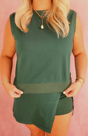 Sleeveless Top and Short Skirt Two Piece Set