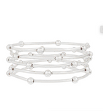 5 Row Curved Bar & CCB Ball Bracelet Set