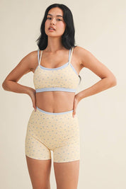 Ditsy Print Double Layered Sports Bra
