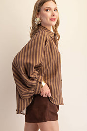 Button Front Shirt - Mocha